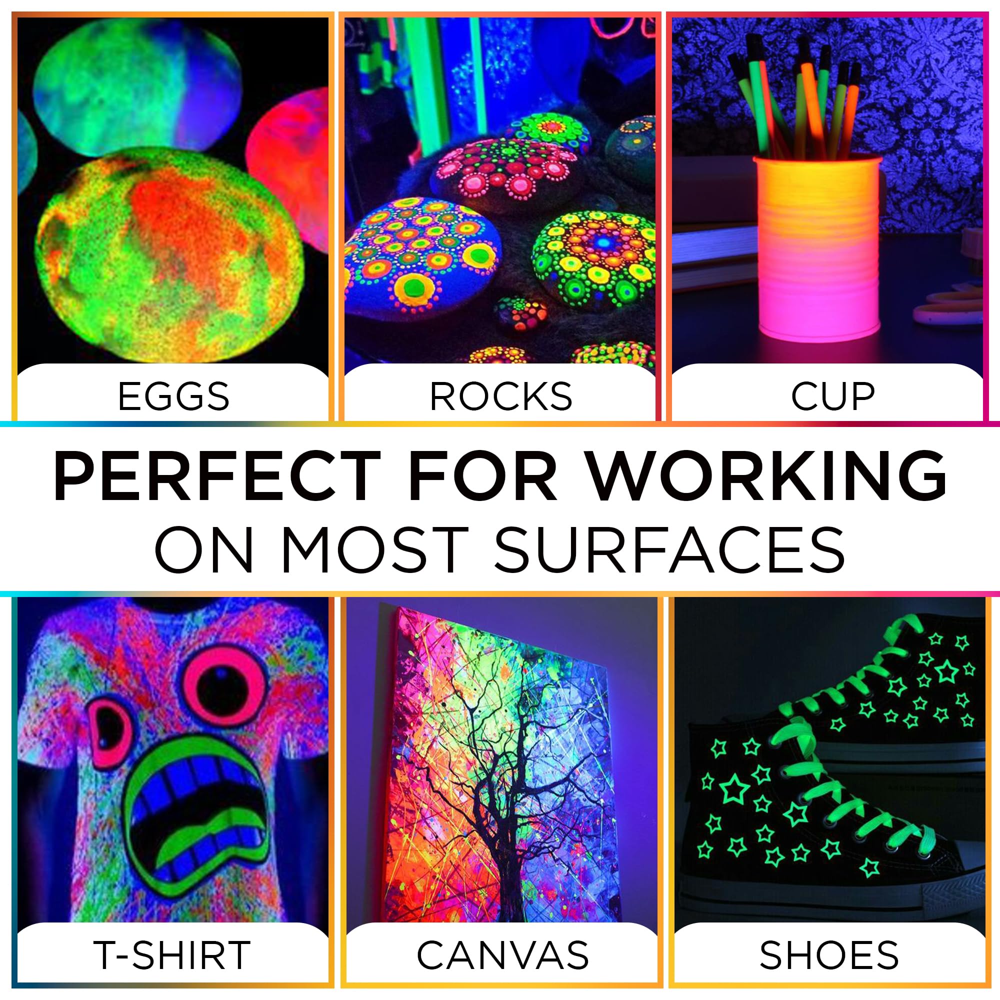 Amazon.co.jp: BLUEBIRD Studio アクリル絵の具 ネオンカラー 6